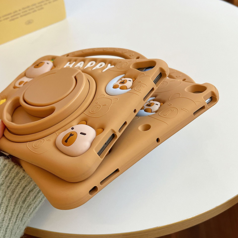 Kryt na iPad pre Apple, mäkký silikónový obal s karikatúrnym dizajnom, odolný voči opotrebeniu a pádu, vyrábaný horúcou lisovacou technikou