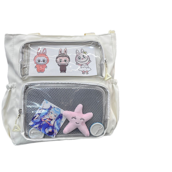 Velvet dream platnena školska torba s velikim kapacitetom, vise džepova, anime uzorak, podstava od poliestera, proširiva, unisex