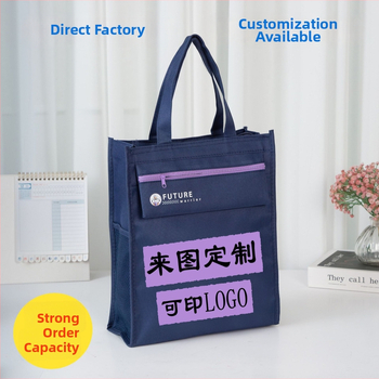 Prispôsobiteľná taška na študijné dokumenty A4 pre základnú a strednú školu, Oxford látka, model 2836, uzáver na zips, tlač loga možná