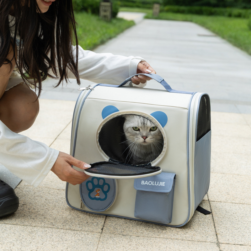 Σακίδιο για γάτες, αναπνεύσιμο ύφασμα Oxford και πολυεστέρας, σχέδιο με ζώα, διπλωτό και φορητό, χωρητικότητα έως 7,5 кг, κατασκευή μεσαίας σκληρότητας