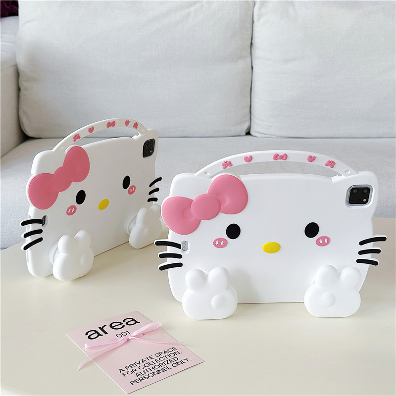 Θήκη σιλικόνης για Apple iPad, με μαλακό καρτούν στυλ και τηλεσκοπική βάση, προστασία από φθορές και πτώσεις