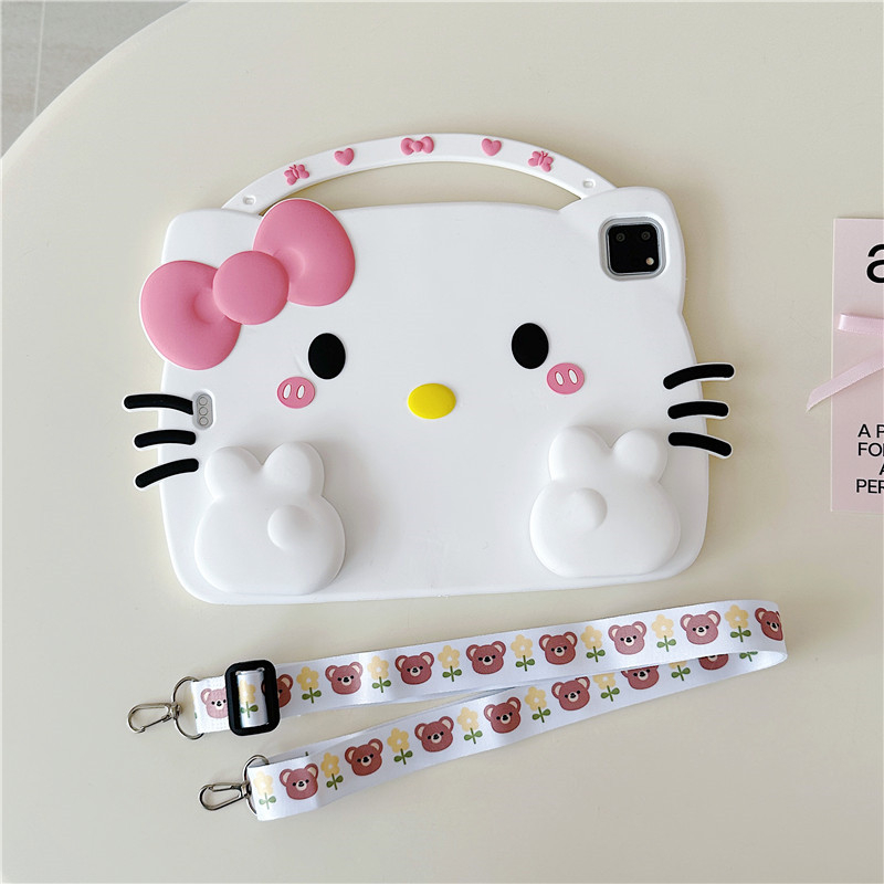 Θήκη σιλικόνης για Apple iPad, με μαλακό καρτούν στυλ και τηλεσκοπική βάση, προστασία από φθορές και πτώσεις