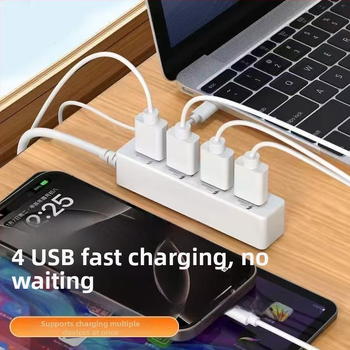 Daugiaportinė USB dokavimo stotis nešiojamiesiems kompiuteriams ir planšetėms, 4-in-1 išmanus įkroviklis, Counting the world