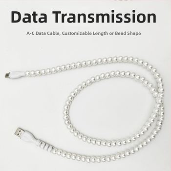 Kábel USB-A na Type-C s korálkami, dátový kábel s rýchlym nabíjaním, 12W, PC+ABS, jednohlavý konektor