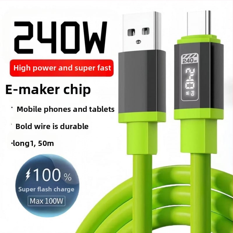 Kefixiu Type-C καλώδιο δεδομένων γρήγορης φόρτισης, 120W, υφαντό, μονός σύνδεσμος