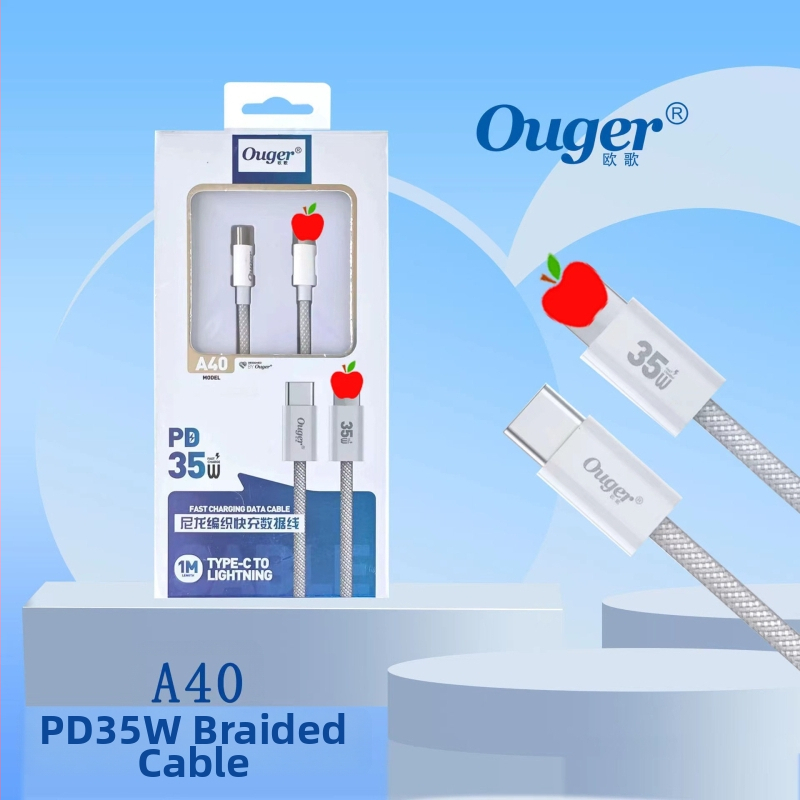 Pletený USB-C / Lightning kábel pre rýchle nabíjanie, dvojité zakončenie, max. 15W