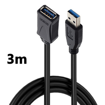 USB 3.0 predlžovací kábel, USB-A samec– USB-A samica, vysokorýchlostný prenos údajov až 5 Gbps, podpora nabíjania, kompatibilný s PC, tlačiarňou, klávesnicou a sieťovou kartou