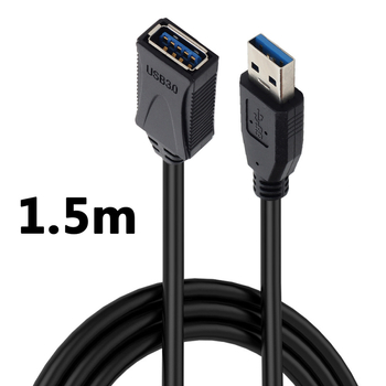 USB 3.0 predlžovací kábel, USB-A samec– USB-A samica, vysokorýchlostný prenos údajov až 5 Gbps, podpora nabíjania, kompatibilný s PC, tlačiarňou, klávesnicou a sieťovou kartou