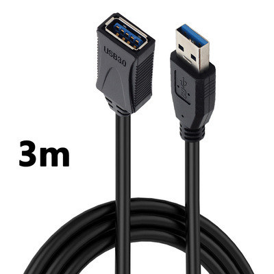 USB 3.0 predlžovací kábel, USB-A samec– USB-A samica, vysokorýchlostný prenos údajov až 5 Gbps, podpora nabíjania, kompatibilný s PC, tlačiarňou, klávesnicou a sieťovou kartou