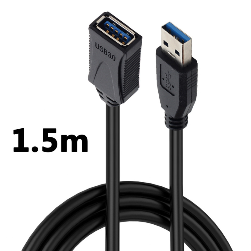 USB 3.0 predlžovací kábel, USB-A samec– USB-A samica, vysokorýchlostný prenos údajov až 5 Gbps, podpora nabíjania, kompatibilný s PC, tlačiarňou, klávesnicou a sieťovou kartou