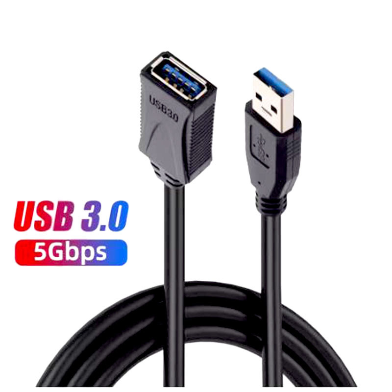 USB 3.0 predlžovací kábel, USB-A samec– USB-A samica, vysokorýchlostný prenos údajov až 5 Gbps, podpora nabíjania, kompatibilný s PC, tlačiarňou, klávesnicou a sieťovou kartou
