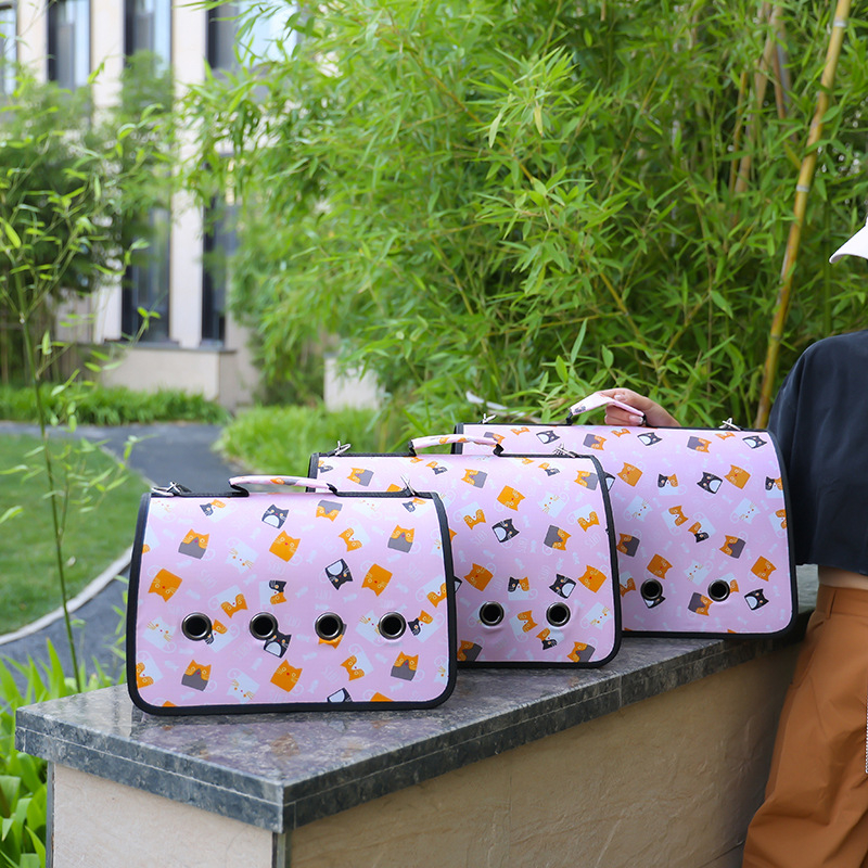 Τσάντα μεταφοράς γάτας με πτυσσόμενη σχεδίαση ώμου και crossbody, υλικό Oxford, σχέδιο με ζώα, χωρητικότητα 15 lb, μεσαίας σκληρότητας