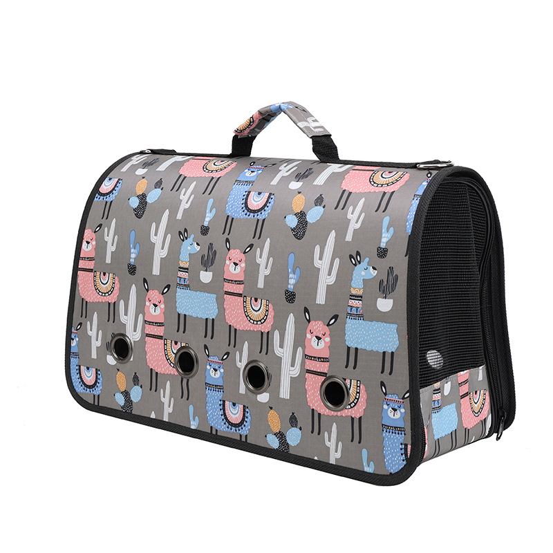 Τσάντα μεταφοράς γάτας με πτυσσόμενη σχεδίαση ώμου και crossbody, υλικό Oxford, σχέδιο με ζώα, χωρητικότητα 15 lb, μεσαίας σκληρότητας