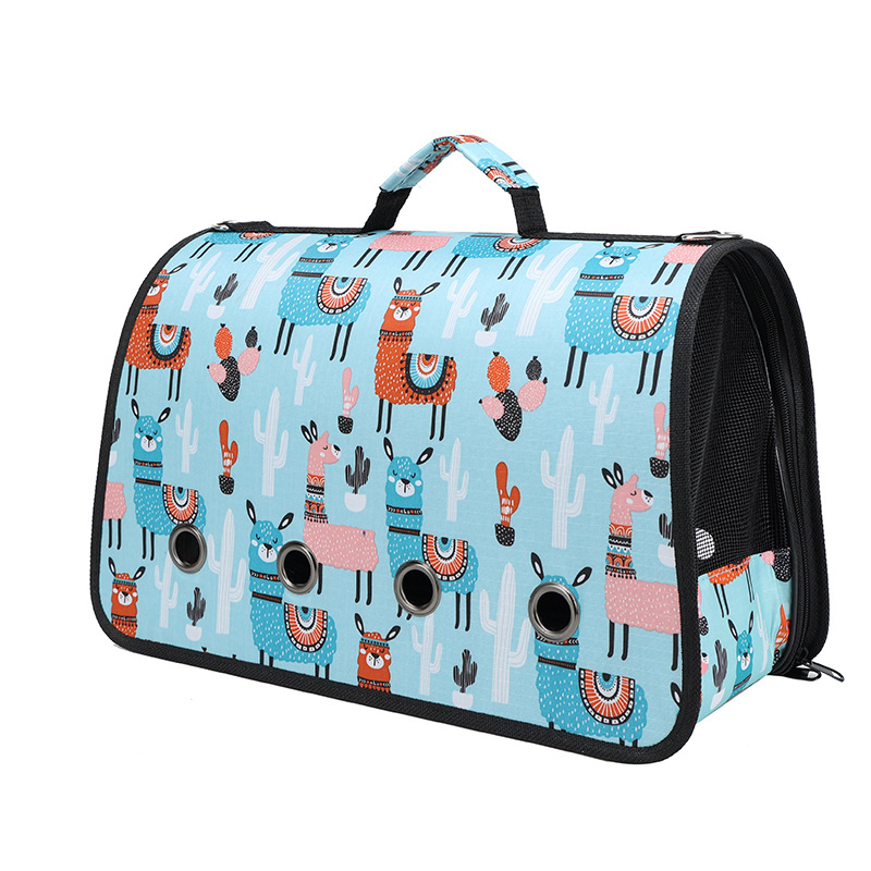 Τσάντα μεταφοράς γάτας με πτυσσόμενη σχεδίαση ώμου και crossbody, υλικό Oxford, σχέδιο με ζώα, χωρητικότητα 15 lb, μεσαίας σκληρότητας