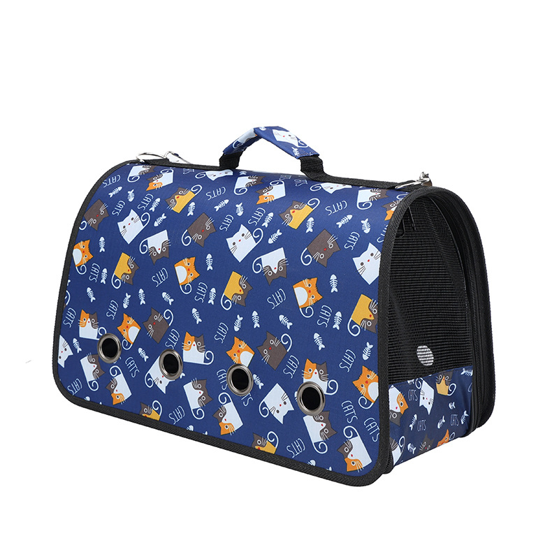 Τσάντα μεταφοράς γάτας με πτυσσόμενη σχεδίαση ώμου και crossbody, υλικό Oxford, σχέδιο με ζώα, χωρητικότητα 15 lb, μεσαίας σκληρότητας