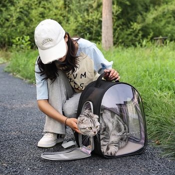 Τσάντα μεταφοράς γάτας, PVC, Μεσαίας χωρητικότητας, Μονοχρωματικό σχέδιο, Μεσαία σκληρότητα