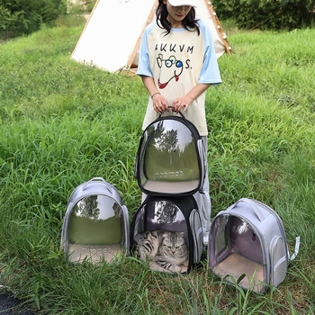 Τσάντα μεταφοράς γάτας, PVC, Μεσαίας χωρητικότητας, Μονοχρωματικό σχέδιο, Μεσαία σκληρότητα