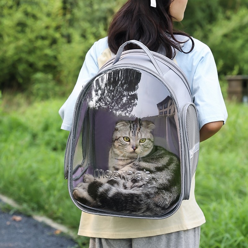 Τσάντα μεταφοράς γάτας, PVC, Μεσαίας χωρητικότητας, Μονοχρωματικό σχέδιο, Μεσαία σκληρότητα