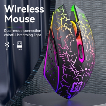 Bežična gaming miška s dvostrukim načinom Bluetooth i 2.4G, punjiva, tiha, 6 tipki, 800/1200/1600 DPI