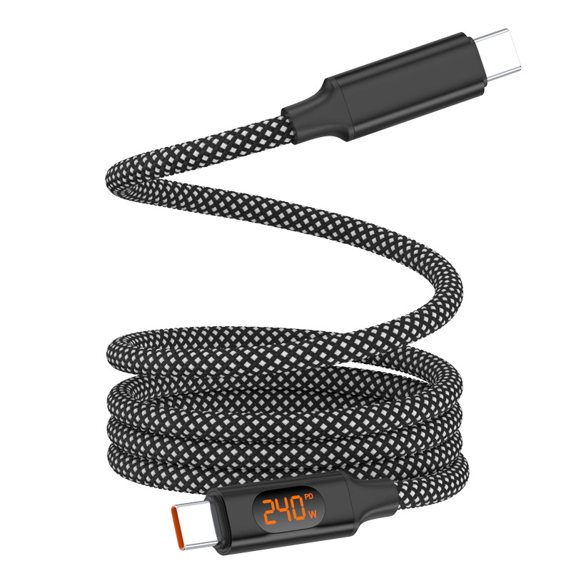 Magnetski USB-C kabel za brzo punjenje s digitalnim prikazom, kompatibilan s Apple, Huawei i Xiaomi prijenosnim računalima i tabletima