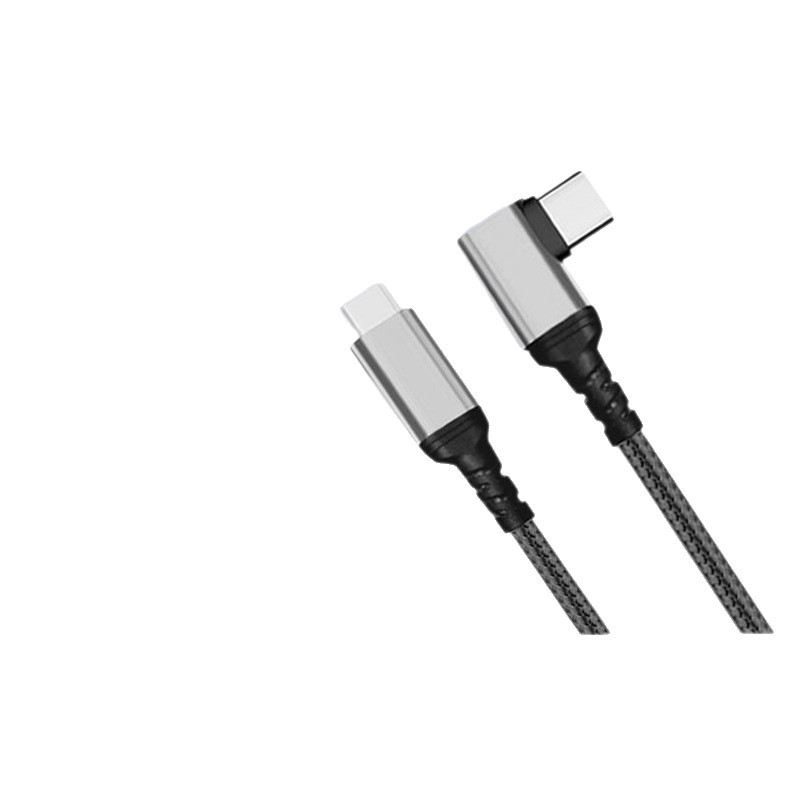 USB-C tkan kabel s pravim kutem za brzo punjenje, duljina 1–2 m, jedan krajnji konektor, do 100W, za mobitele, tablete i prijenosna računala