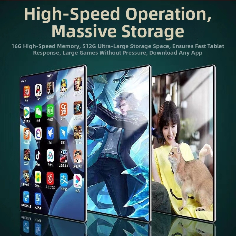 Izklaides planšetdators ar Android, astoņkodolu procesors, 500GB SSD, IPS displejs, dubultkamera