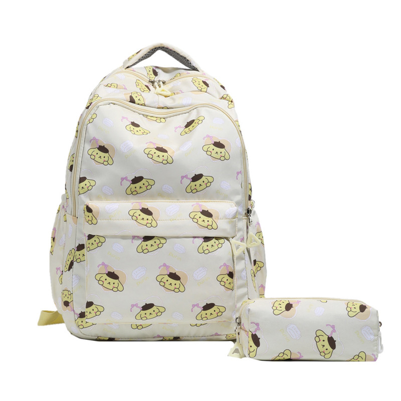 Nylon hátizsák nagy kapacitású, cartoon mintával, középiskolás diákok számára, görbült vállpántok