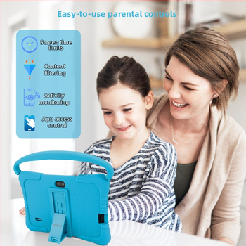 Skolēnu planšetdators Android, četrkodolu ARM 1,5 GHz, 32GB Flash atmiņa, IPS displejs, dubultā kamera