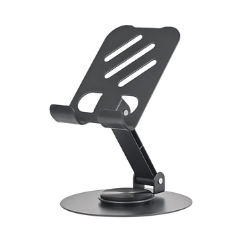 Επιτραπέζια βάση για κινητό τηλέφωνο και tablet, από ανθρακούχο χάλυβα, καθολική, αναδιπλούμενη και περιστρεφόμενη, αντικραδασμική
