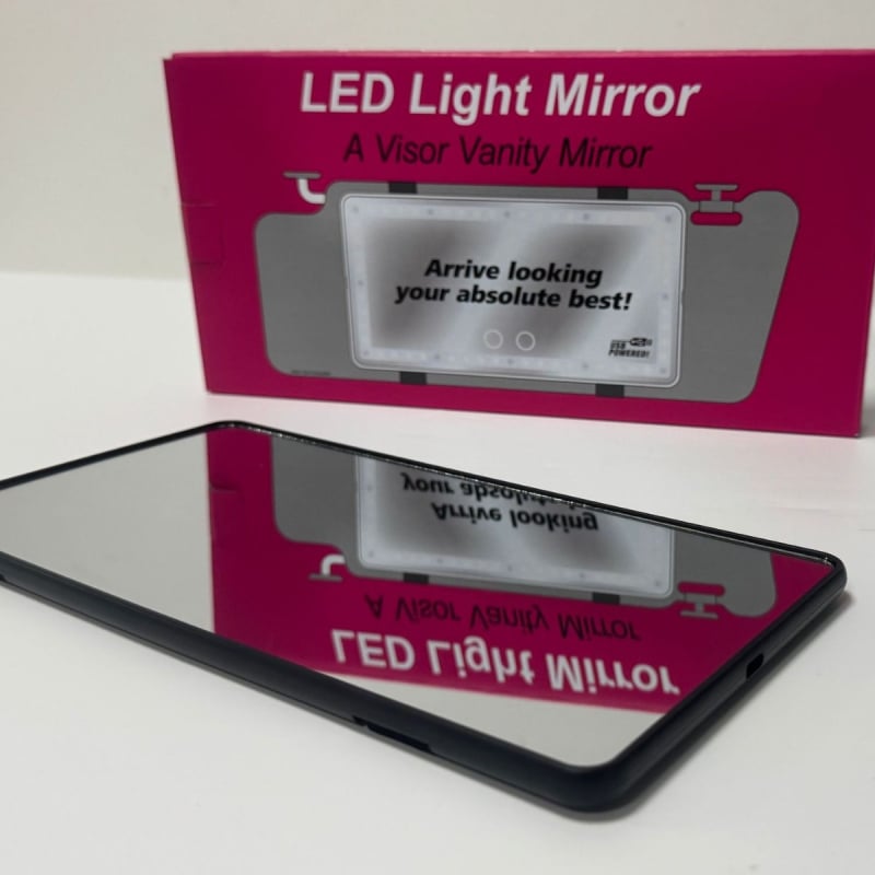 Autós smink tükör napellenzővel, HD alumínium tükör, ABS keret, logó nyomtatás elérhető