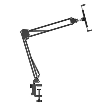 Držiak na telefón/tablet s cantilever montážou pri posteli/nočnom stolíku a stole, hliníková zliatina, univerzálna kompatibilita (podpora prispôsobeniu)