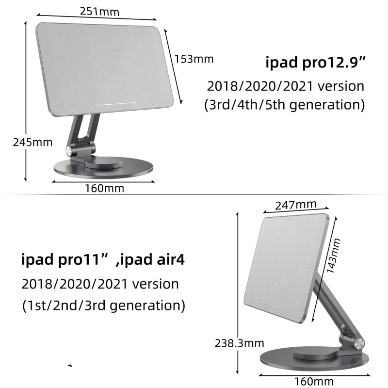 Μαγνητικό στήριγμα για iPad με περιστροφή 360°, από κράμα αλουμινίου