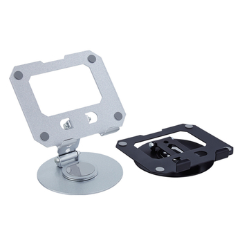 360°-os forgó fém tabletatartó asztali állvány, összecsukható kialakítás, állítható tabletához és telefonhoz — Modell 106