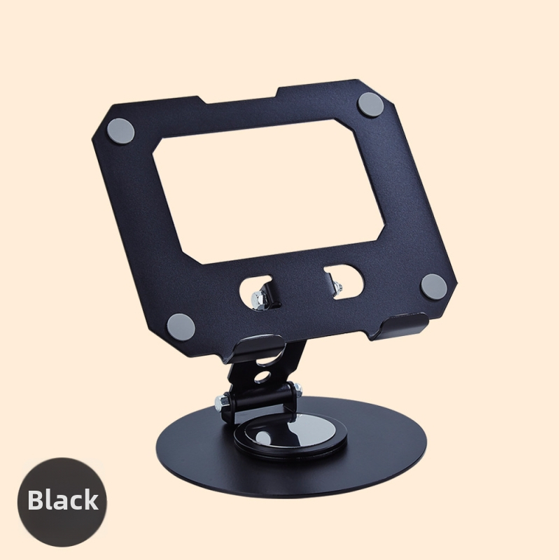 360°-os forgó fém tabletatartó asztali állvány, összecsukható kialakítás, állítható tabletához és telefonhoz — Modell 106