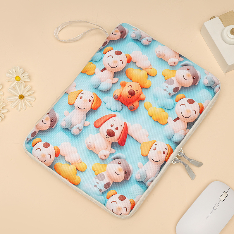 Husă de protecție pentru tabletă cu buzunar interior – material Oxford, respirabil, căptușeală poliester, model anime desene animate