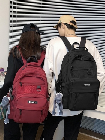 Kdmild Rucsac din nylon, Harajuku stil, Unisex, 20–35L, Potrivit pentru laptop de 10 inch, Curele cu aer