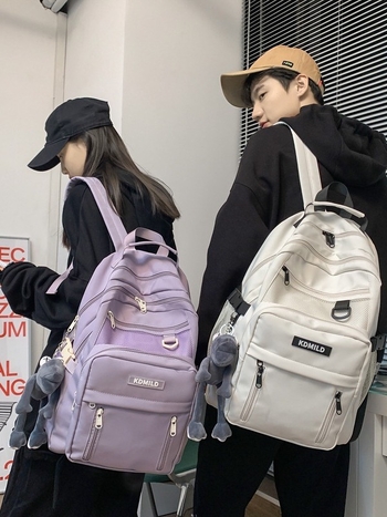Kdmild Rucsac din nylon, Harajuku stil, Unisex, 20–35L, Potrivit pentru laptop de 10 inch, Curele cu aer