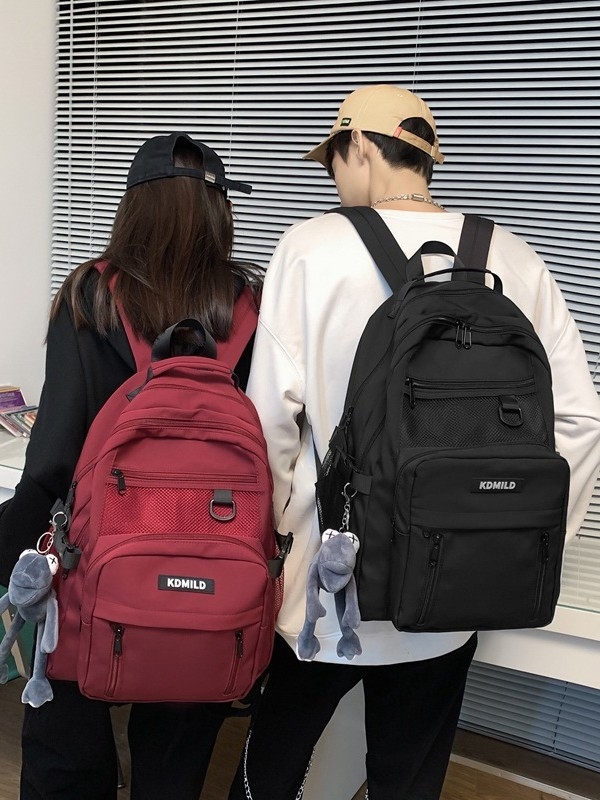 Kdmild Rucsac din nylon, Harajuku stil, Unisex, 20–35L, Potrivit pentru laptop de 10 inch, Curele cu aer