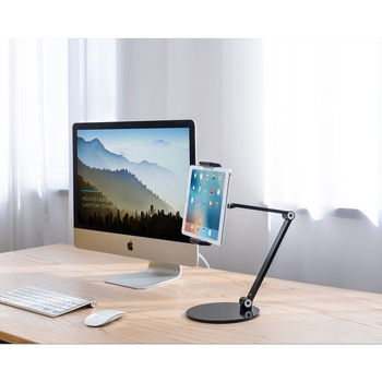 Suport pentru telefoane și tablete pentru birou și noptieră — aliaj de aluminiu, clemă universală, personalizabil