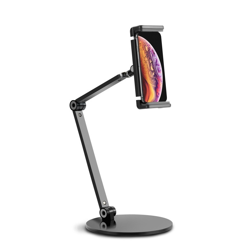 Suport pentru telefoane și tablete pentru birou și noptieră — aliaj de aluminiu, clemă universală, personalizabil