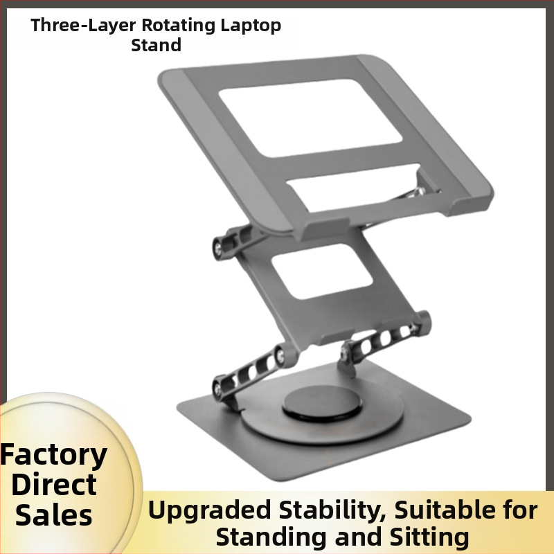 Držiak na notebook Three Degrees LS523, uhlíková oceľ, 360° otáčanie, zosilnený hrubý rám, nastaviteľný zdvih