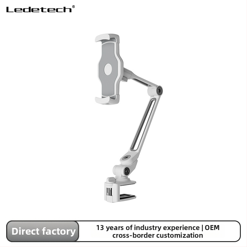 Držiak na telefón a tabletu z hliníkovej zliatiny, skladací s klipom, model LD-203B, kompatibilný s 4–11 palcami, hmotnosť 0,9 kg