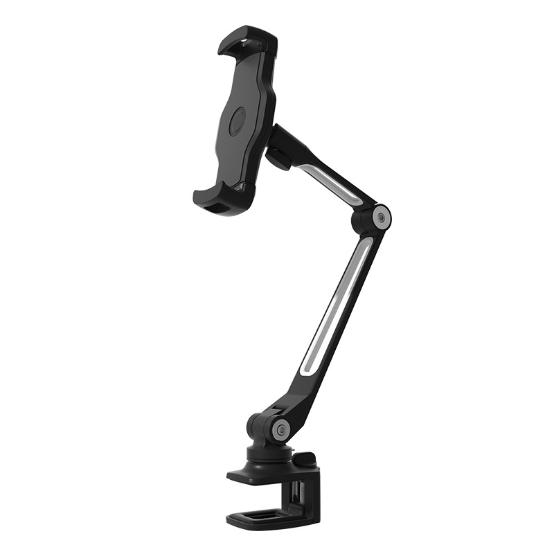 Suport din aliaj de aluminiu pentru telefon și tabletă, suport pliabil cu clemă, model LD-203B, compatibil 4–11 inch, greutate 0,9 kg