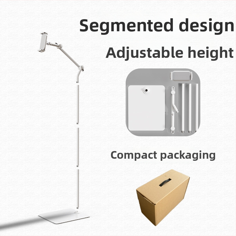 PM-FL02 Kovový podlahový stojan pre tablety a telefóny s vysúvacím ramenom pre živé vysielanie videa