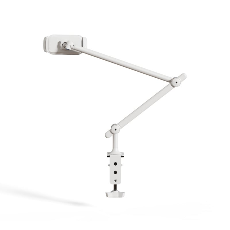 PM-FL02 Μεταλλική δαπέδια κονσόλα για tablet και smartphone, με αναδιπλούμενο βραχίονα για ζωντανή βιντεοσκόπηση