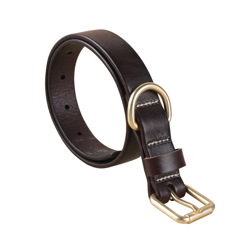 AIRDYPET Colier pentru câini și pisici din piele de vită de prim strat, durabil, stil casual