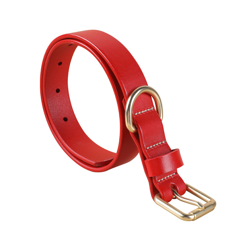 AIRDYPET Colier pentru câini și pisici din piele de vită de prim strat, durabil, stil casual