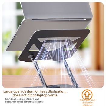 Stolný držiak na notebook, kovový, 360° otáčajúci, model H22, univerzálna kompatibilita, hmotnosť 1,93 kg, otočný dizajn