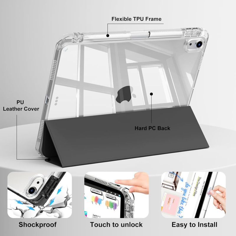 Akrila iPad aizsargkaste — augsta caurspīdīgums, triecienizturība, statīvs, siltuma izkliede