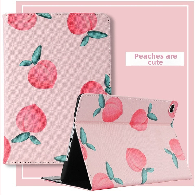 Effie Kožený flip obal s držiakom pre iPad 10.2 / Air 2 / 9.7 / Mini 5 / iPad 6 – plné krytie, zips, reliéfny kartúnový dizajn